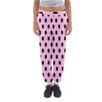 Polka Dots - Black on Cotton Candy Pink Women s Jogger Sweatpants
