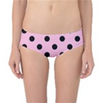 Polka Dots - Black on Cotton Candy Pink Classic Bikini Bottoms