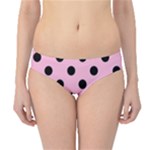 Polka Dots - Black on Cotton Candy Pink Hipster Bikini Bottoms