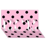 Polka Dots - Black on Cotton Candy Pink MOM 3D Greeting Card (8x4)