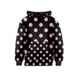 Polka Dots - Cotton Candy Pink on Black Kid s Pullover Hoodie