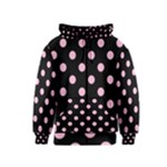 Polka Dots - Cotton Candy Pink on Black Kid s Zipper Hoodie