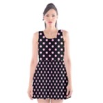 Polka Dots - Cotton Candy Pink on Black Scoop Neck Skater Dress