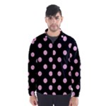 Polka Dots - Cotton Candy Pink on Black Wind Breaker (Men)