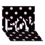 Polka Dots - Cotton Candy Pink on Black BOY 3D Greeting Card (7x5)