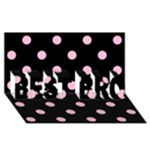 Polka Dots - Cotton Candy Pink on Black BEST BRO 3D Greeting Card (8x4)