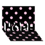 Polka Dots - Cotton Candy Pink on Black HOPE 3D Greeting Card (7x5)