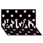 Polka Dots - Cotton Candy Pink on Black #1 DAD 3D Greeting Card (8x4)