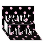 Polka Dots - Cotton Candy Pink on Black You Did It 3D Greeting Card (7x5)