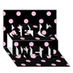 Polka Dots - Cotton Candy Pink on Black Get Well 3D Greeting Card (7x5)