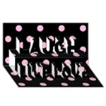 Polka Dots - Cotton Candy Pink on Black Laugh Live Love 3D Greeting Card (8x4)