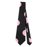 Polka Dots - Cotton Candy Pink on Black Necktie (Two Side)