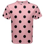 Polka Dots - Black on Light Pink Men s Cotton Tee