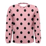 Polka Dots - Black on Light Pink Men s Long Sleeve T-shirt