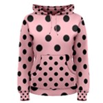 Polka Dots - Black on Light Pink Women s Pullover Hoodie