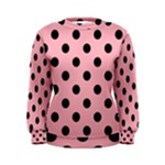 Polka Dots - Black on Light Pink Women s Sweatshirt