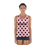 Polka Dots - Black on Light Pink Women s Sport Tank Top