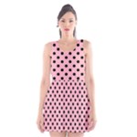 Polka Dots - Black on Light Pink Scoop Neck Skater Dress