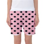 Polka Dots - Black on Light Pink Women s Basketball Shorts