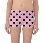 Polka Dots - Black on Light Pink Boyleg Bikini Bottoms