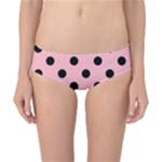 Polka Dots - Black on Light Pink Classic Bikini Bottoms