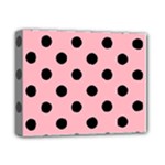 Polka Dots - Black on Light Pink Deluxe Canvas 14  x 11  (Stretched)