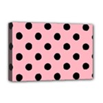 Polka Dots - Black on Light Pink Deluxe Canvas 18  x 12  (Stretched)