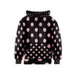 Polka Dots - Light Pink on Black Kid s Zipper Hoodie
