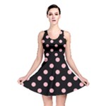 Polka Dots - Light Pink on Black Reversible Skater Dress