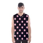 Polka Dots - Light Pink on Black Men s Basketball Tank Top