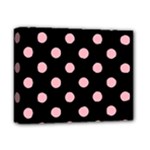 Polka Dots - Light Pink on Black Deluxe Canvas 14  x 11  (Stretched)