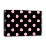 Polka Dots - Light Pink on Black Deluxe Canvas 18  x 12  (Stretched)