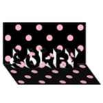 Polka Dots - Light Pink on Black SORRY 3D Greeting Card (8x4)
