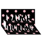 Polka Dots - Light Pink on Black Laugh Live Love 3D Greeting Card (8x4)