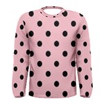 Polka Dots - Black on Pink Men s Long Sleeve T-shirt