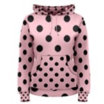 Polka Dots - Black on Pink Women s Pullover Hoodie