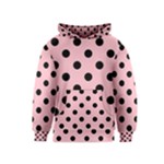 Polka Dots - Black on Pink Kid s Pullover Hoodie