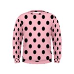 Polka Dots - Black on Pink Kid s Sweatshirt