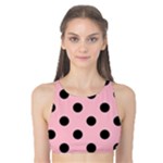 Polka Dots - Black on Pink Tank Bikini Top