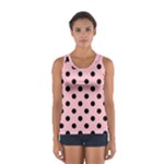 Polka Dots - Black on Pink Women s Sport Tank Top