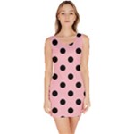 Polka Dots - Black on Pink Bodycon Dress