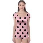 Polka Dots - Black on Pink Boyleg Leotard (Ladies)