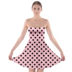 Polka Dots - Black on Pink Strapless Bra Top Dress