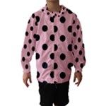 Polka Dots - Black on Pink Hooded Wind Breaker (Kids)