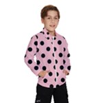 Polka Dots - Black on Pink Wind Breaker (Kids)
