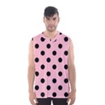 Polka Dots - Black on Pink Men s Basketball Tank Top