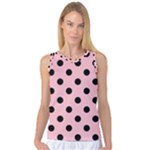 Polka Dots - Black on Pink Women s Basketball Tank Top