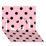 Polka Dots - Black on Pink I Love You 3D Greeting Card (7x5)