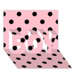Polka Dots - Black on Pink BOY 3D Greeting Card (7x5)