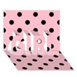Polka Dots - Black on Pink GIRL 3D Greeting Card (7x5)